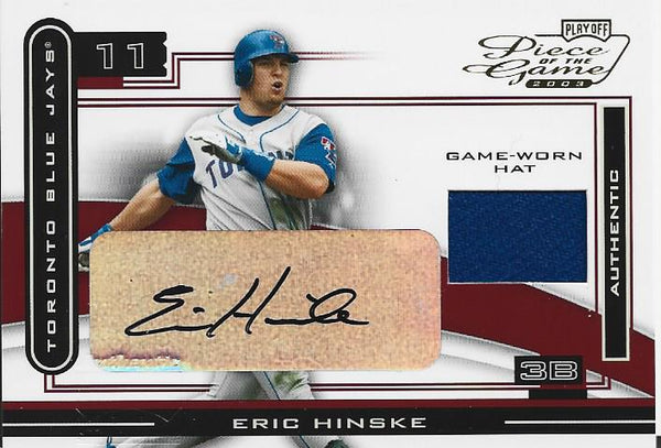 Eric Hinske Autographed Playoff Bat Card #32/75