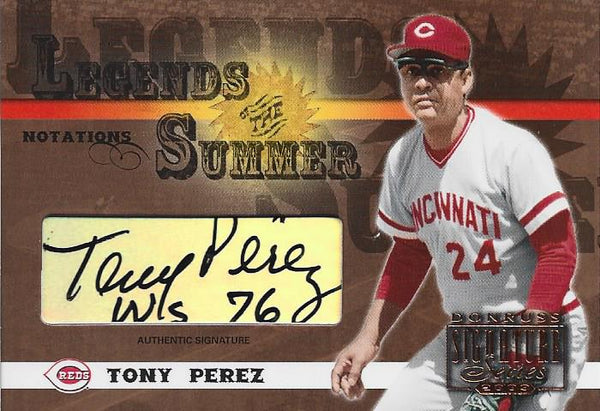 Tony Perez Autographed Donruss Signature Series Card #51/75