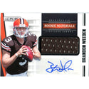 Brandon Weeden Autographed 2012 Panini Rookie and Stars Jersey Card