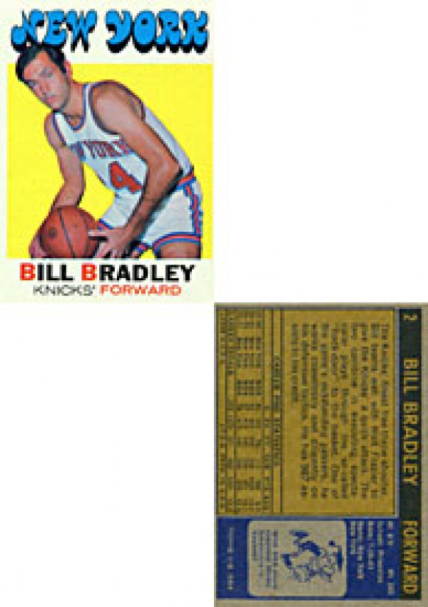 Bill Bradley Unsigned 1971-1972 Topps Basketball Card