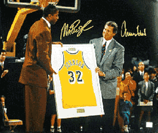 Magic Johnson & Jerry West Autographed / Signed 16x20 Photo
