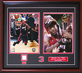 Dwyane Wade Dual Framed 8x10 Photos w/ Game Used Jersey Piece