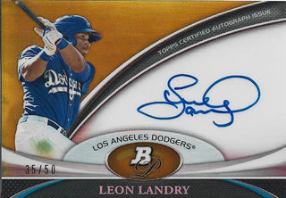 Leon Landry Autographed Bowman Platinum Card #35/50