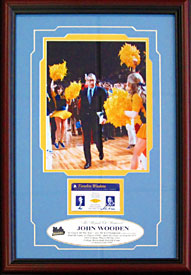 John Wooden Autographed / Signed Framed Card w/ Unsigned 8x10 Photo (James Spence)