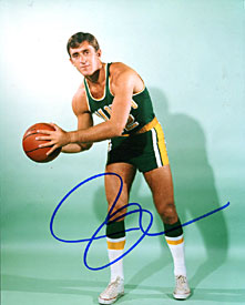 Pat Riley Autographed / Signed Posing with Basketball 8x10 Photo