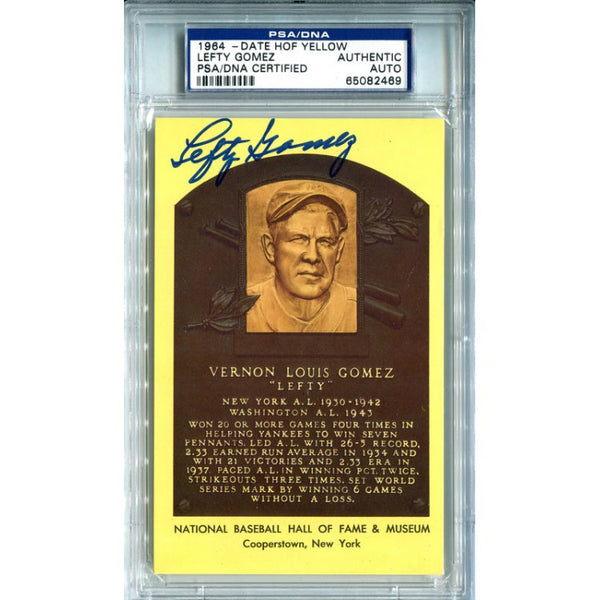 Lefty Gomez Autographed Hall of Fame Plaque