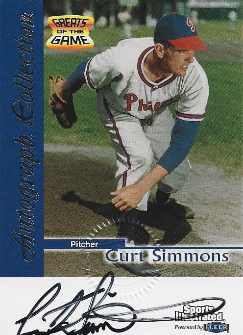 Curt Simmons Autographed Fleer 1999 Card