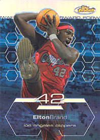 Elton Brand Topps Finest Blue Refractor Card - Limited Edition 157/250