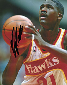 Dominique Wilkins Autographed / Signed Free Throw Atlanta Hawks 8x10 Photo