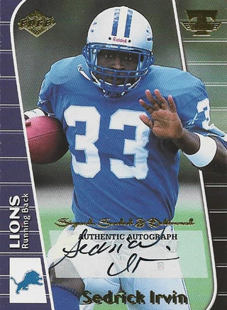 Sedrick Irvin 1999 Autographed Edge Card