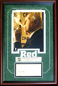 Red Auerbach Autographed / Signed Framed Check w/ Unsigned 8x10 Photo