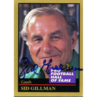 Sid Gillman Autographed 1991 Enor Card