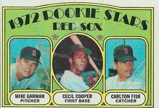 Mike Garman / Cecil Cooper / Carlton Fisk 1972 Topps Rookie Card