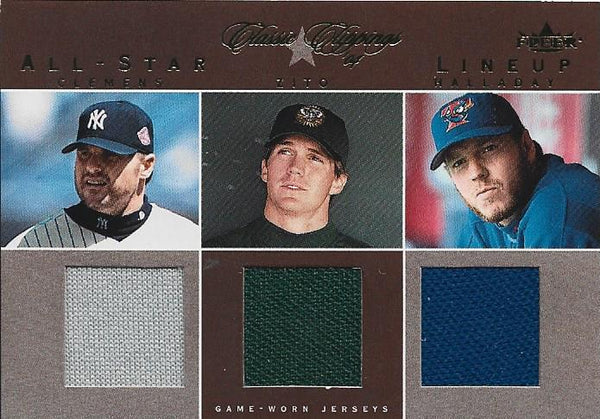 Roger Clemens / Barry Zito / Roy Halladay Fleer Jersey Card #7/75