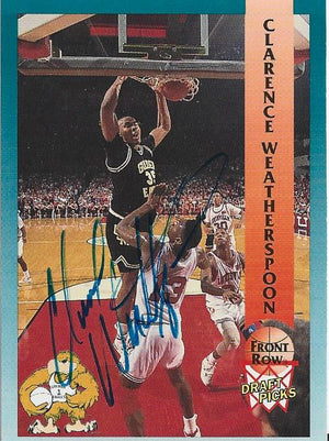 Clarence Weatherspoon Autographed Front Row 1992 Card