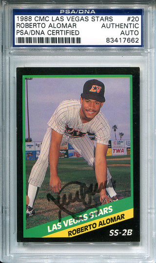 Robert Alomar Autographed 1988 CMC Las Vegas Stars Card (PSA/DNA)
