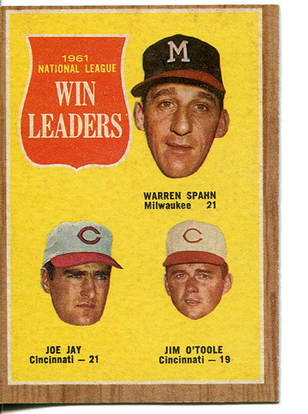 1961 National League Win Leaders 1962 Topps Card