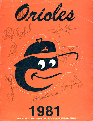 1981 Baltimore Orioles Autographed / Signed Souvenir Scorebook