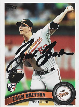 Zach Britton 2011 Autographed Topps Rookie Card Cert # GG33579