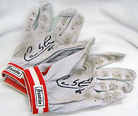 Carlos Lee Autographed / Signed 2007 Game Used Houston Astros Red Batting Gloves