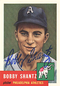 Bobby Shantz Autographed / Signed 1991 Topps 1953 Reprint Card #225 - Philadelphia Athletics