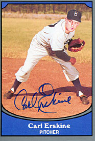 Carl Erskine Autographed / Signed 1990 Pacific No.14 Baseball Card