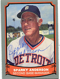 Sparky Anderson Autographed/Signed 1988 Pacific Trading Card