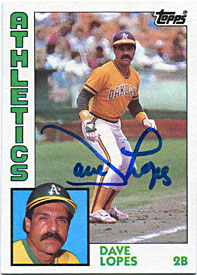 Dave Lopes Autographed/Signed 1984 Topps Card