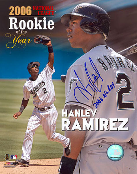 Hanley Ramirez ROY 2006 Autographed / Signed Florida Marlins Baseball 8x10 Photo