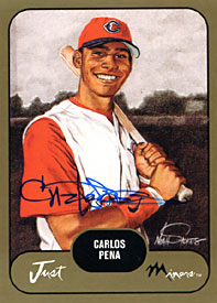 Carlos Pena Autographed / Signed 2002 Just Minors No.30 Baseball Card