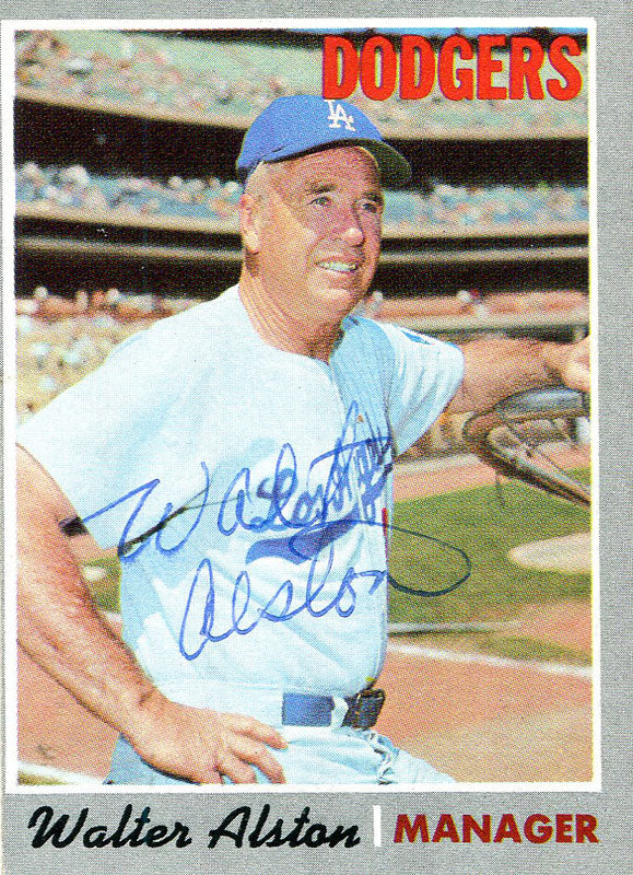 Walter Alston Autographed 1970 Topps Card