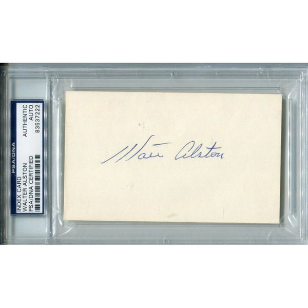 Walt Alston Autographed 3x5 Card (PSA/DNA)