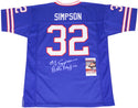 OJ Simpson "Bills Mafia" Autographed Buffalo Bills Custom Blue Jersey (JSA)