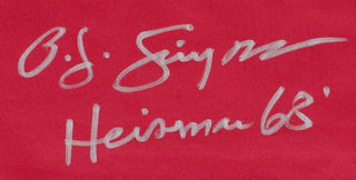 OJ Simpson "Heisman 68" Autographed USC Trojans Custom Red Jersey (JSA)