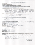 Al Campanis Autographed Hand Filled Out Survey Page (JSA)