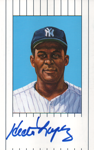 Hector Lopez Autographed 1961 New York Yankees Ron Lewis Card