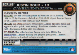 Justin Bour 2010 Bowman Chrome Rookie Refractor Card