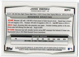 Jose Abreu 2014 Bowman Chrome Rookie Card