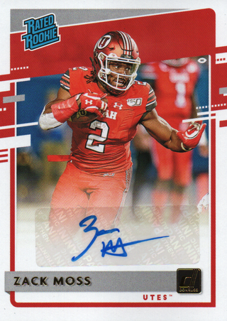 Zack Moss Autographed 2020 Panini Chronicles Draft Picks Donruss Rookie Card
