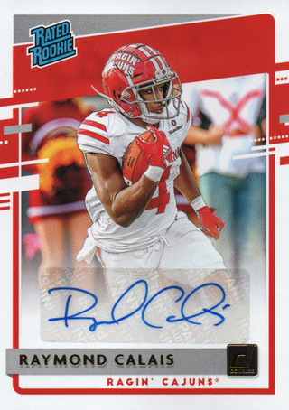 Raymond Calais Autographed 2020 Panini Chronicles Draft Picks Donruss Rookie Card #7