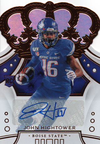 John Hightower Autographed 2020 Panini Chronicles Draft Picks Crown Royale Rookie Card