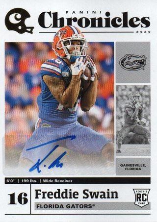 Freddie Swain Autographed 2020 Panini Chronicles Draft Picks Rookie Card