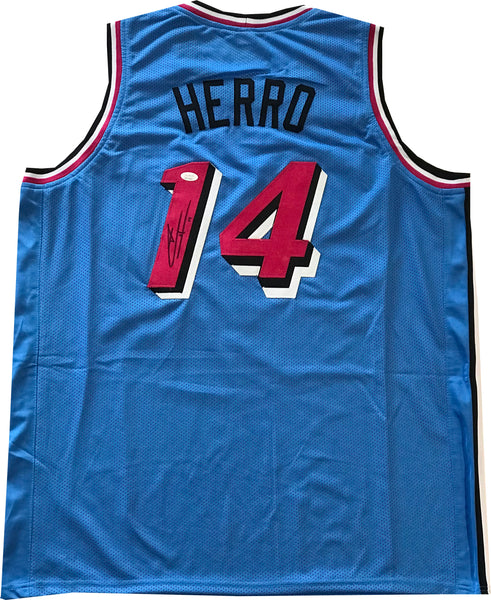 Mil Miami Heat Tyler Herro Autographed Blue Jersey JSA Stock #207950