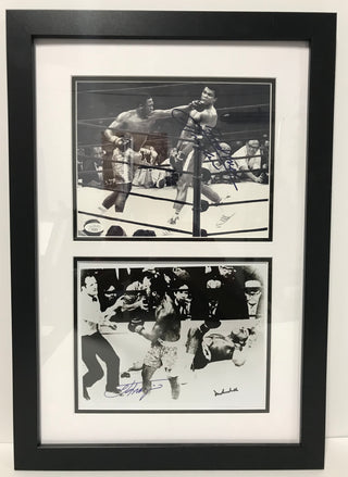 Muhammed Ali/Joe Frazier Dual Framed Photos (JSA)