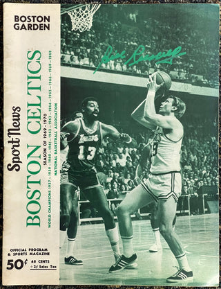 Bill Russell Signed Boston Garden Sport News Program 1969-70 Season