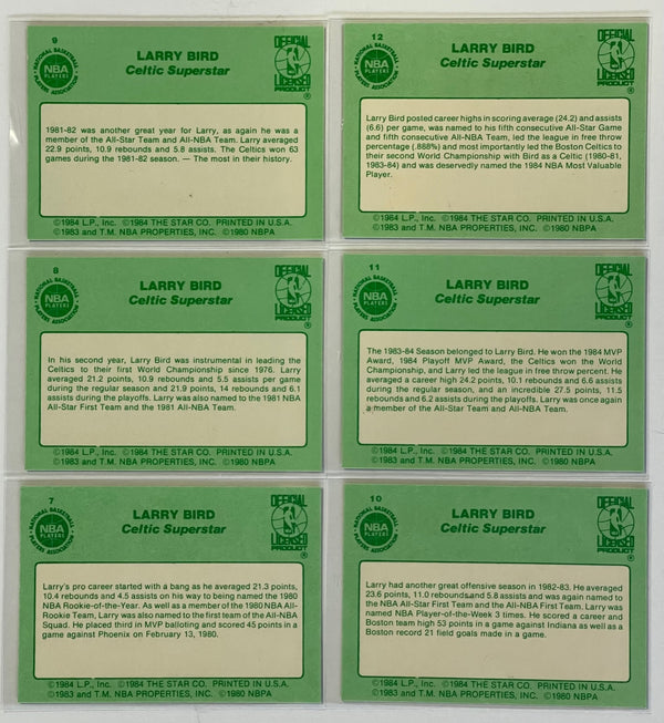 1984 Star Company Larry Bird Complete 18 card NBA set