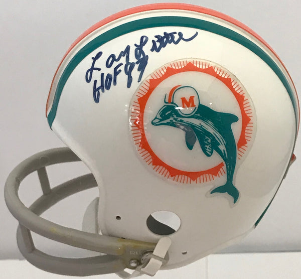 Larry Little Autographed Miami Dolphins Mini Helmet (PSA)
