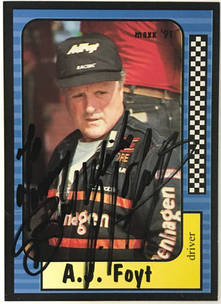 A.J. Foyt Jr Autographed 1991 Maxx Race Cards