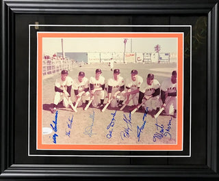 New York Giants Autographed Framed  8x10 Photo w/ Irvin, Mays (JSA)