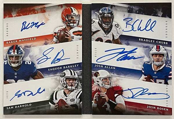 Josh Allen B. Mayfield Saquon Barkley S. Darnold B.Chubb & 2018 Panini Origins Rookie Card